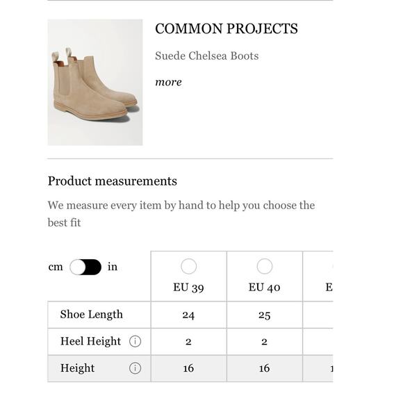 Common Projects Suede Chelsea Boots in Sand Size 42/ US 9 - Picture 13 of 16